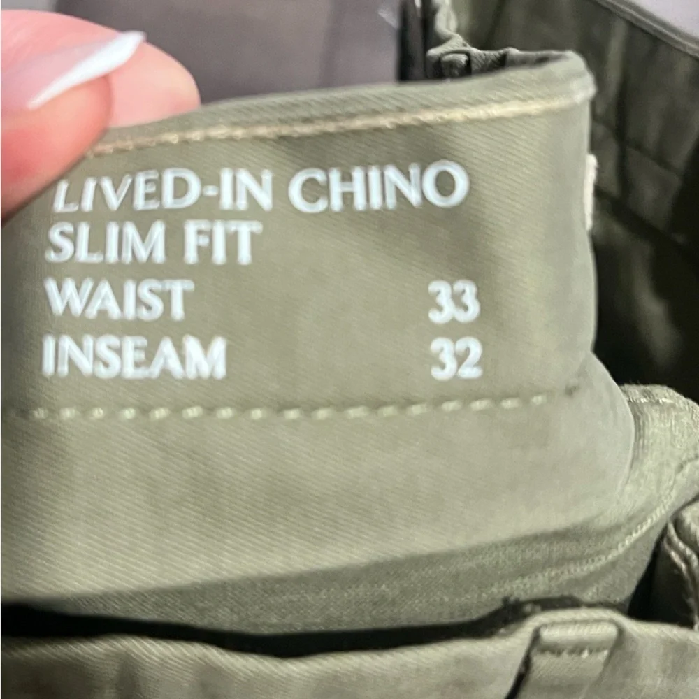 Banana Republic Olive Green Slim Chino Pants